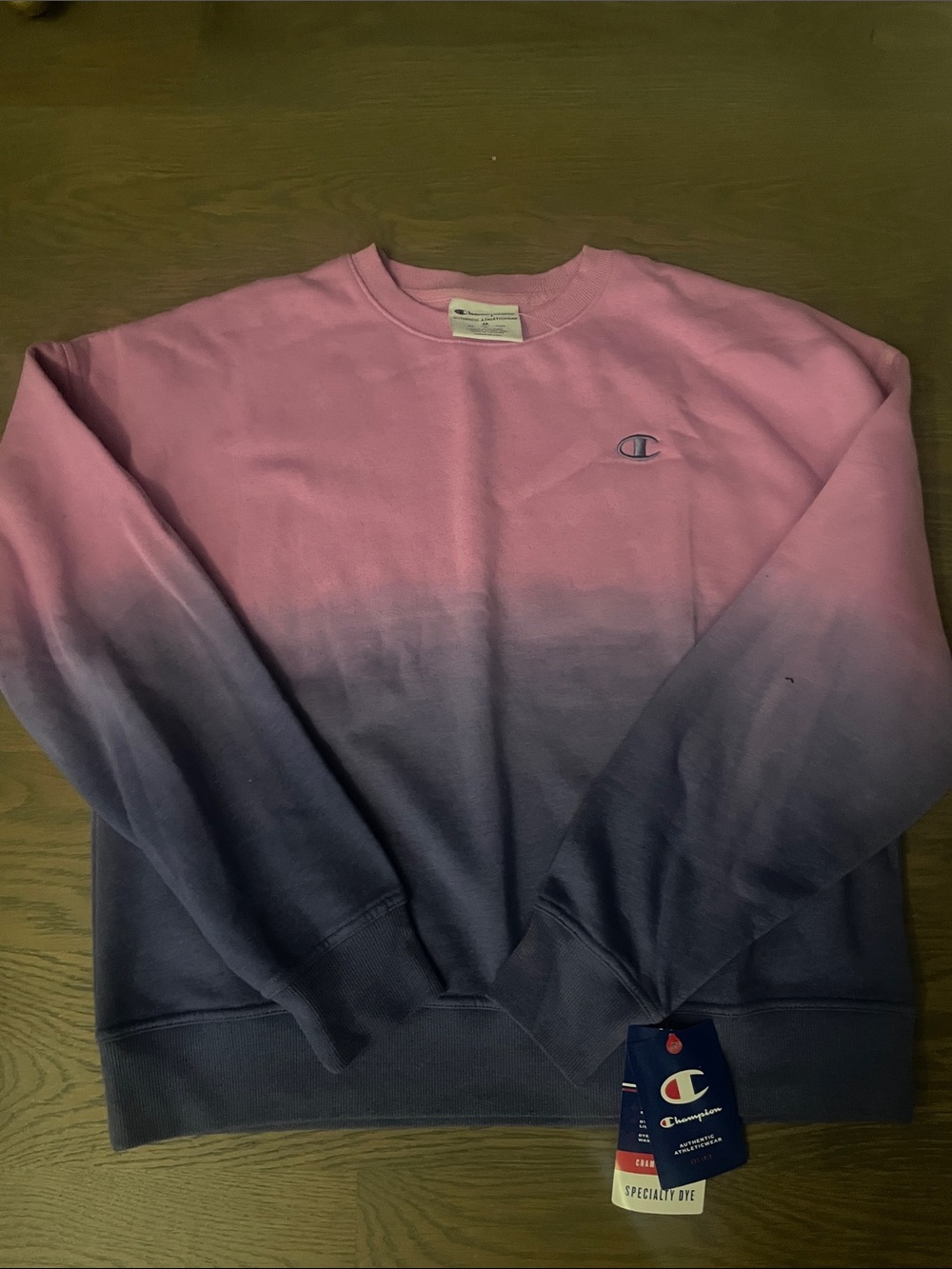 Champion Pink to Navy Ombre Women’s Crewneck Sweatshirt
